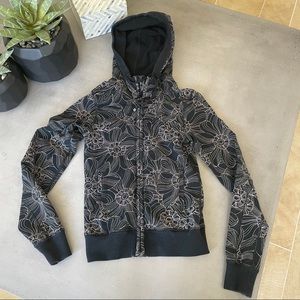 lululemon athletica Black Floral Hoodie